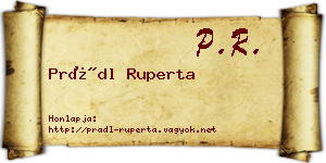 Prádl Ruperta névjegykártya